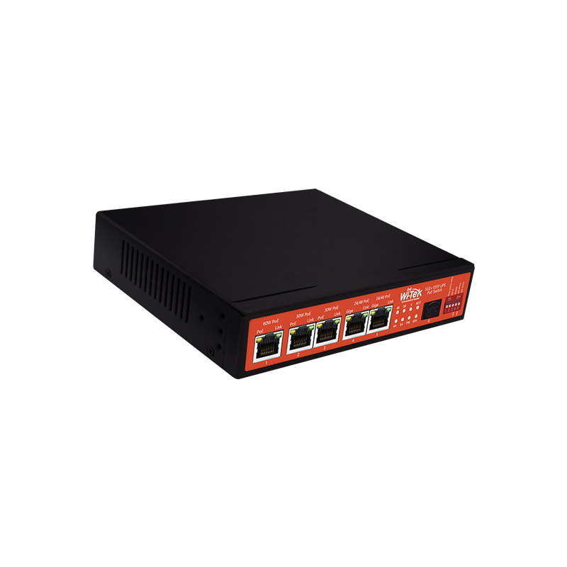 WITEK 5-PORT GIGABIT POE + 1-PORT GIGABIT SFP ETHERNET SWITCH WITH UPS &amp; SOLAR CONTROLLER